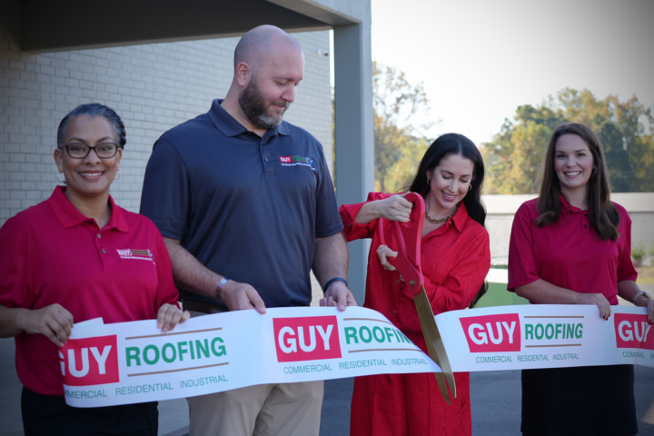 Cutting the ribbon